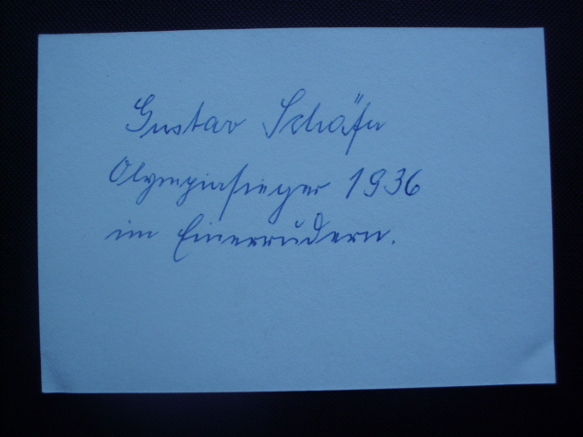 SCHÄFER Gustav - D / Olympicchampion 1936 - death 1991