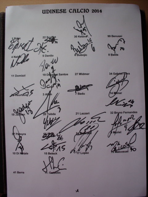 UDINESE CALCIO 2014 - 24 x Original Autogramme